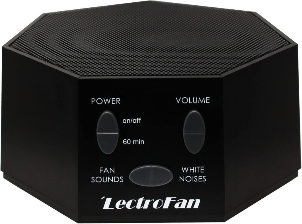 LectroFan white noise machine for a sleep friendly bedroom