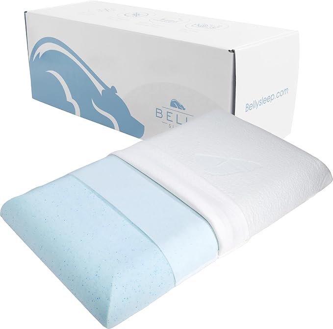 belly sleep gel infused memory foam pillow for front sleepers