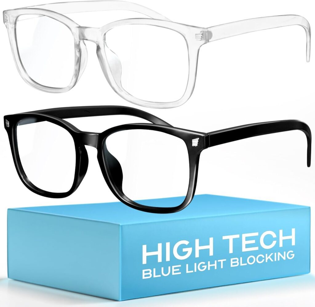 Blue light glasses for a sleep friendly bedroom