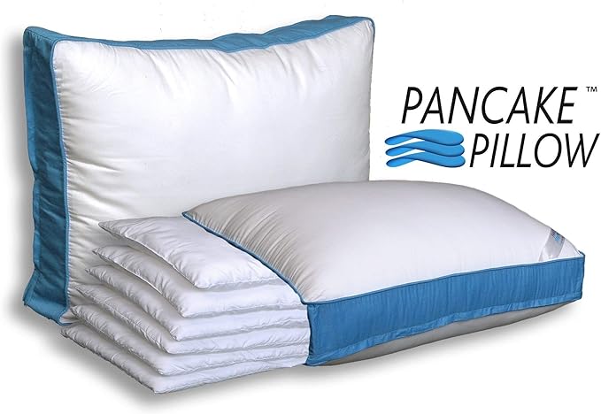 Pancake Pillow Adjustable Layer Pillow for stomach sleepers