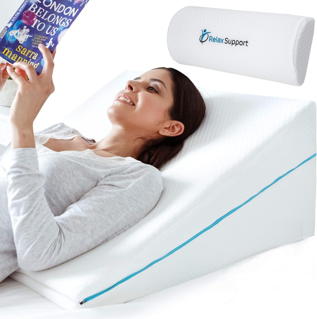 relax support rs6 memory foam wedge pillow for sleep apnea support
