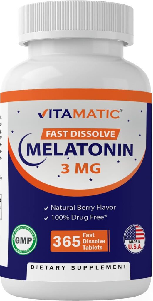 Vitamatic 3mg Melatonin Fast Dissolve Supplement for REM Sleep