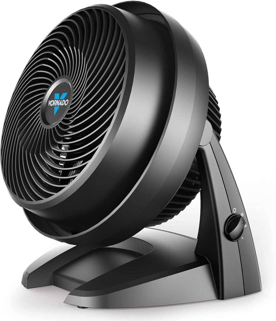 vornado fan for air circulation in a sleep friendly bedroom