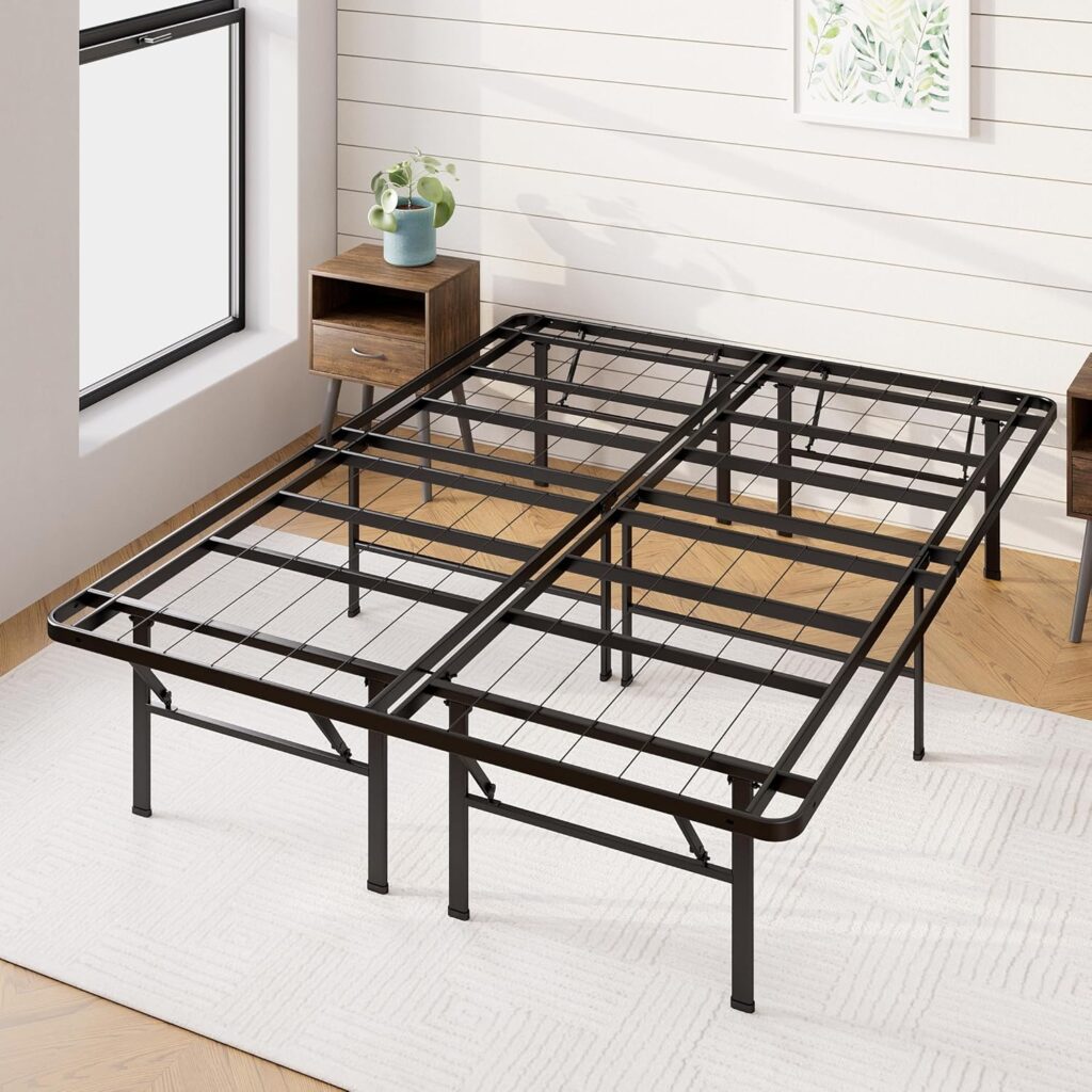 zinus smartbase heavy duty platform bed frame for heavy people