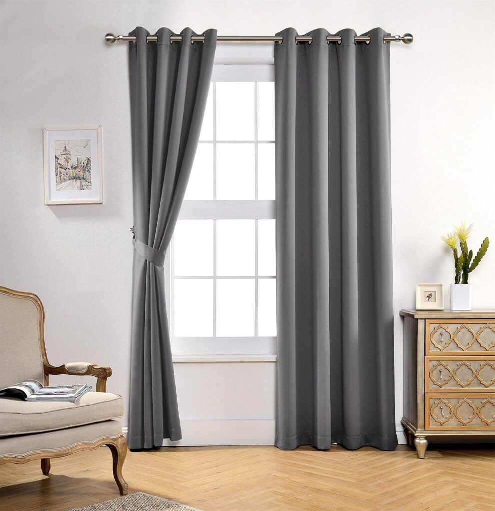 MIUCO Thermal Insulated Grommet Window Blackout Curtains Panels for night shift workers