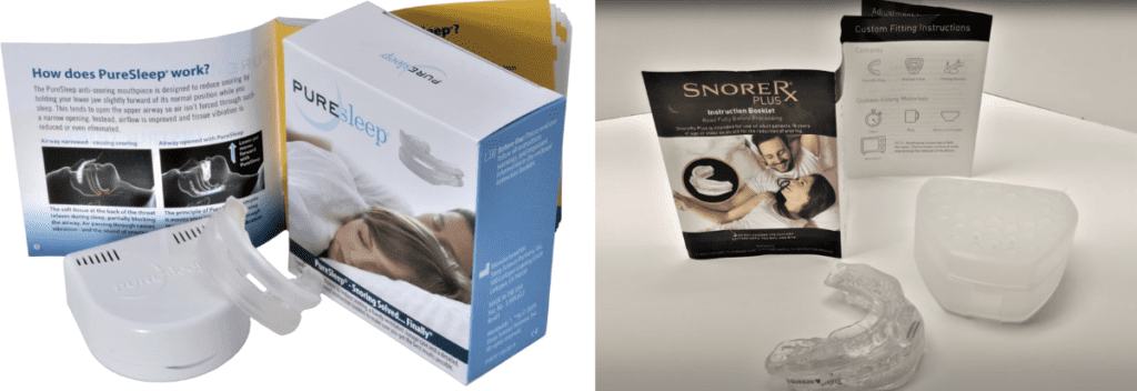 SnoreRX vs PureSleep comparing anti-snoring mouthguards