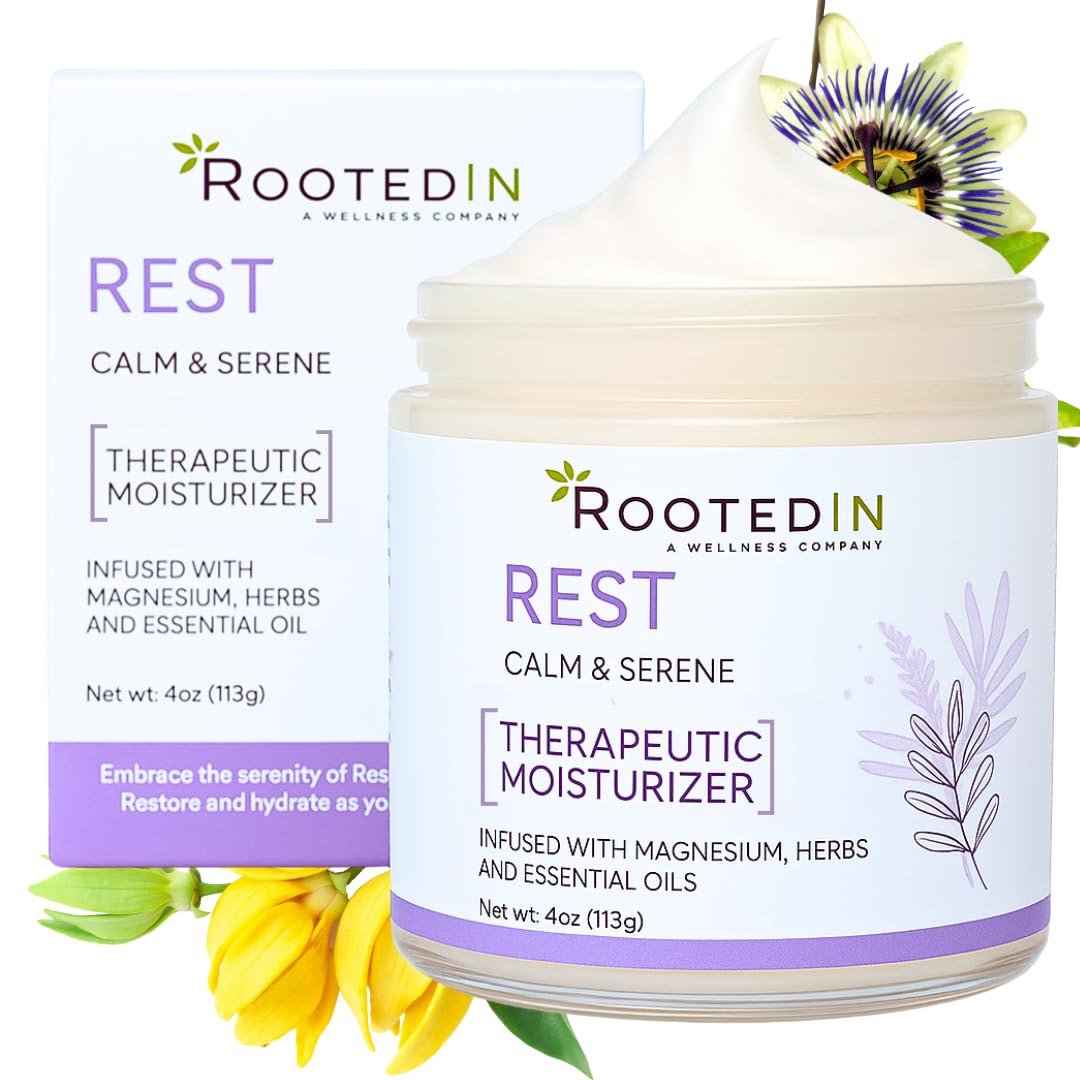rooted in rest therapeutic moisturizing magnesium cream for sleep and relaxation