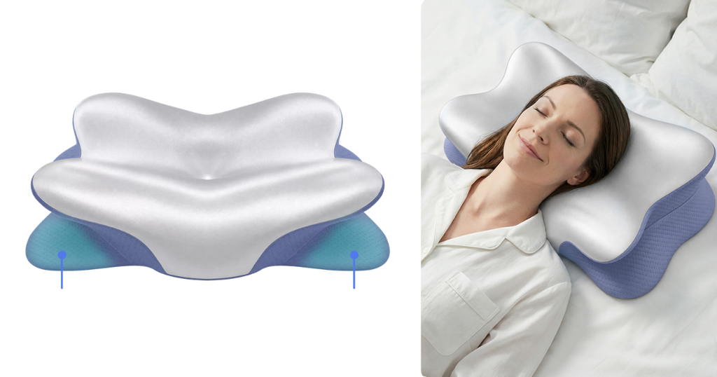 Melara Apex ergonomic memory foam pillow for upper back pain and shoulder tension