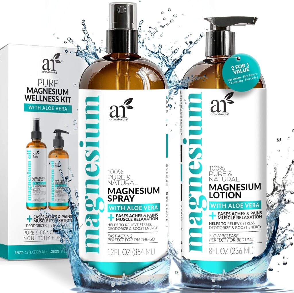 ArtNaturals Magnesium Oil Spray and Lotion Set for restless leg syndrome