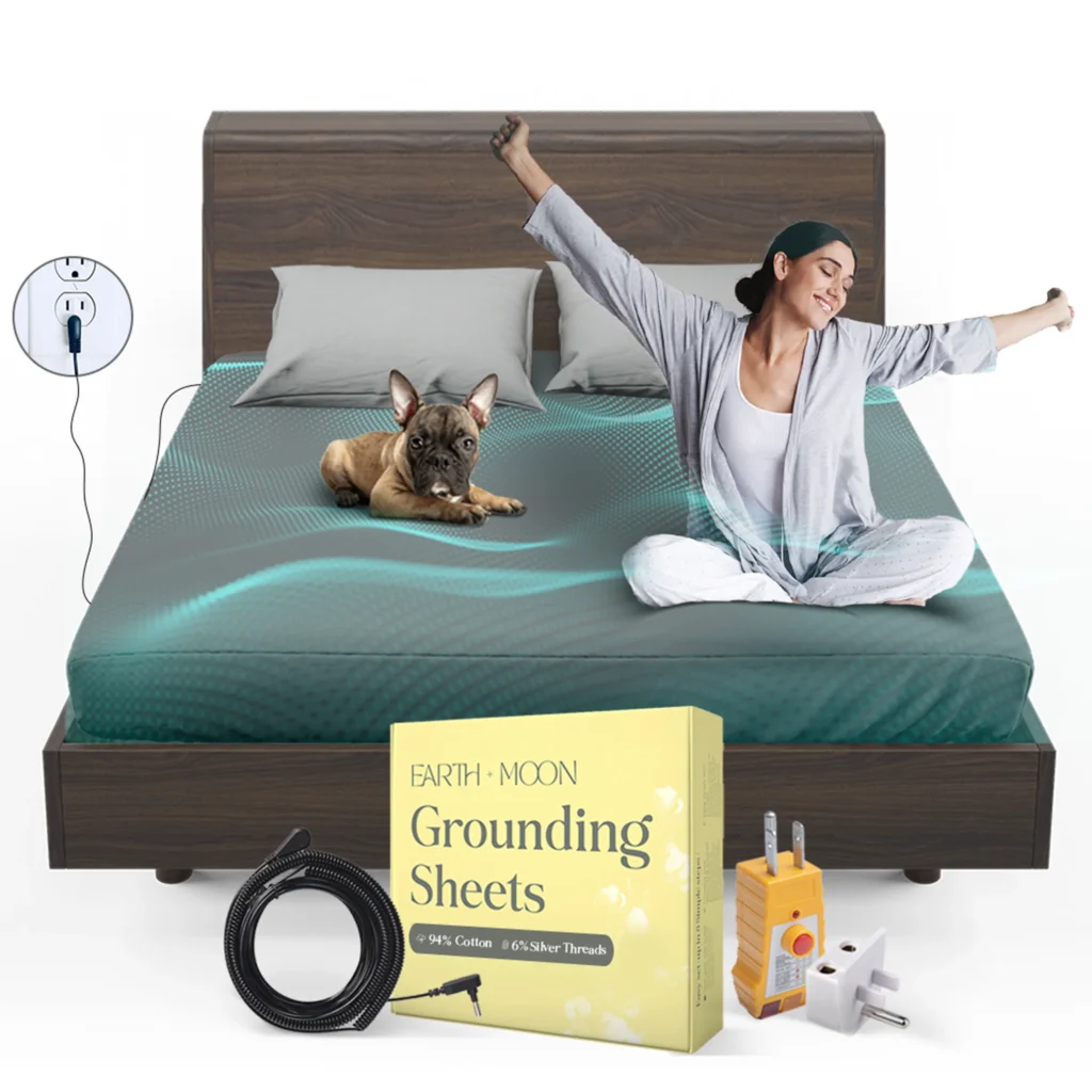 earth and moon grounding sheets set including cord, outlet tester, and safety adaptor