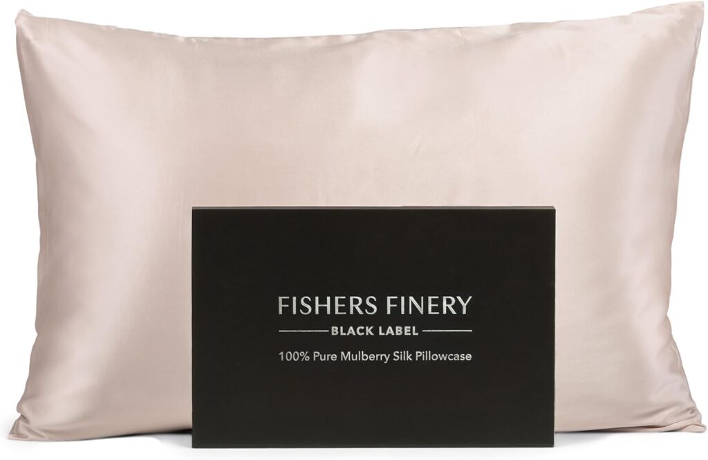 Fishers Finery Pure Mulberry Silk Pillowcase for acne
