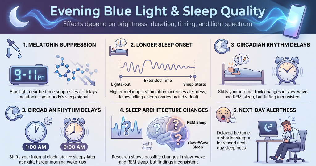 evening blue light and sleep quality