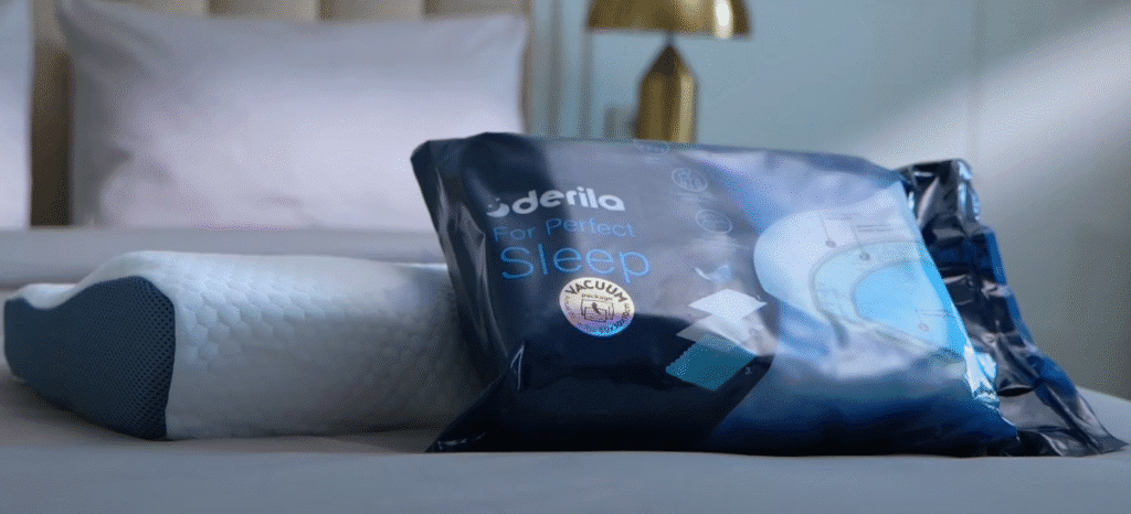 derila sealed package memory foam pillow for neck pain and reduced snoring