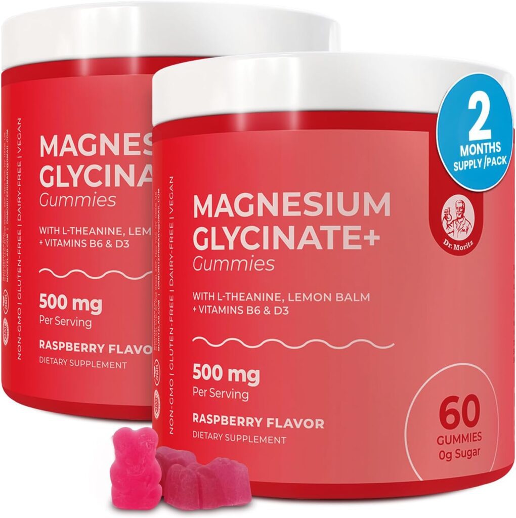 Dr. Moritz Magnesium Glycinate gummies with l-theanine and lemon balm for relaxation support