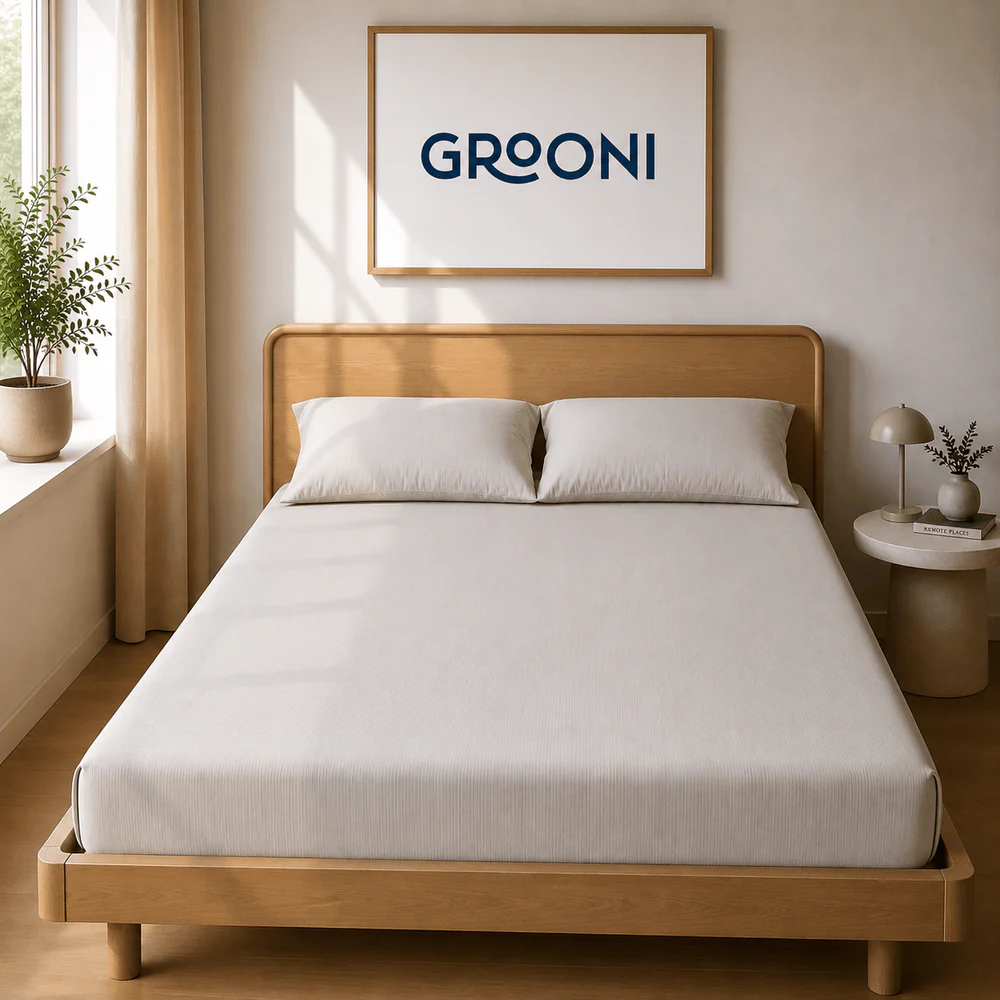 Grooni earthing fitted twin XL grounding bedsheet with organic cotton