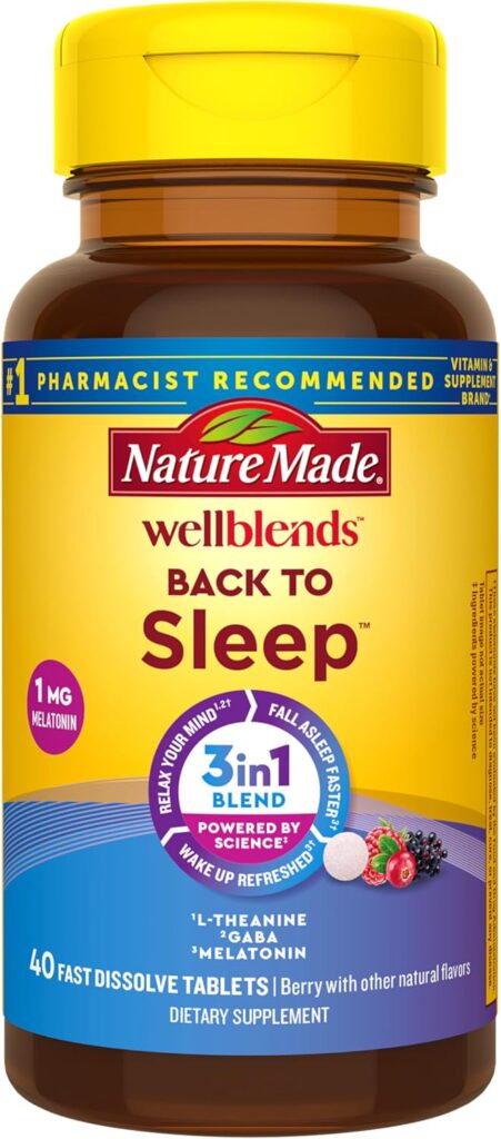 Nature Made Melatonin 1 mg sleep aid for night shift workers