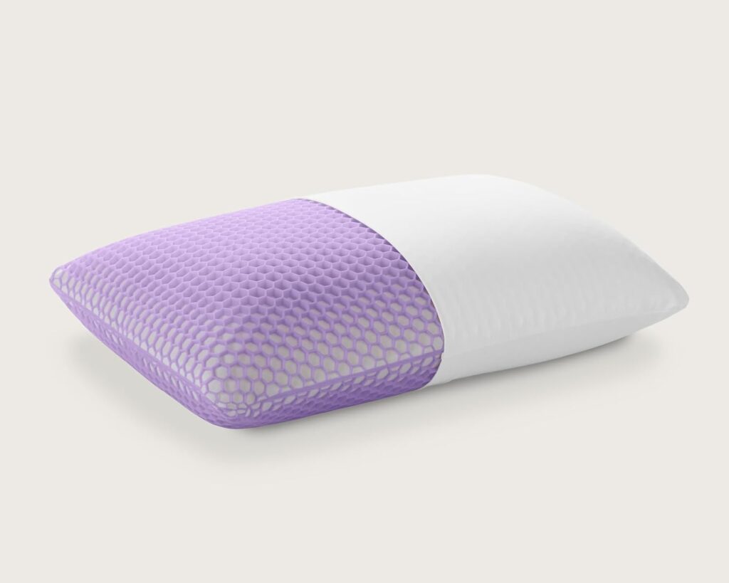 Purple Harmony Pillow for back sleepers, low profile pillow with breathable grid and latex core