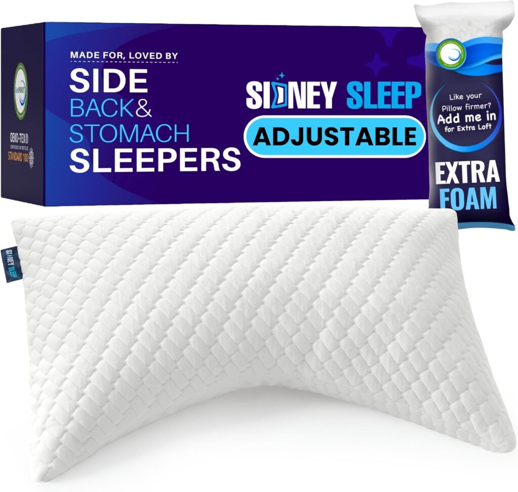 Sidney Sleep Adjustable Pillow for back sleepers