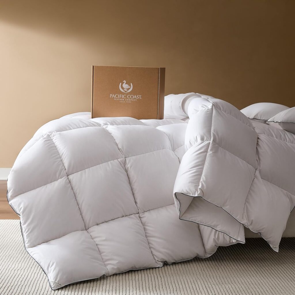 PACIFIC COAST Ultra-Soft Goose Down Comforter for hot sleepers