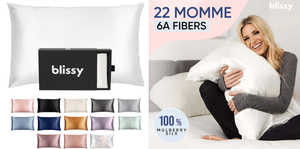 blissy mulberry silk pillowcase as a luxury sleep gift