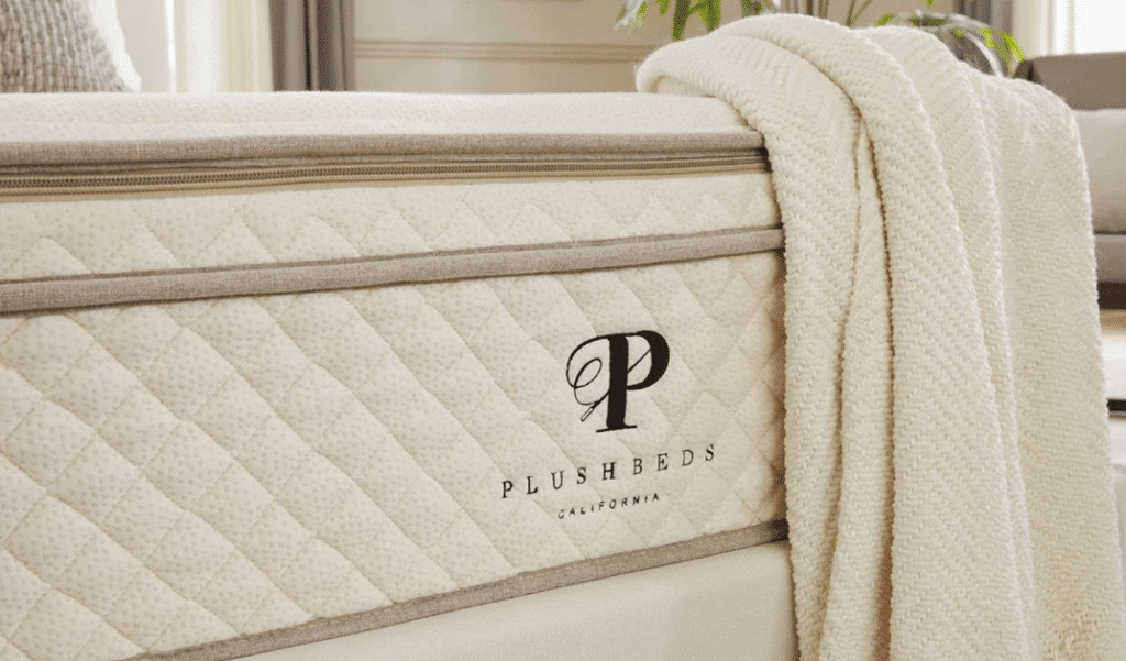 close up of plushbeds organic latax mattress the botanical bliss