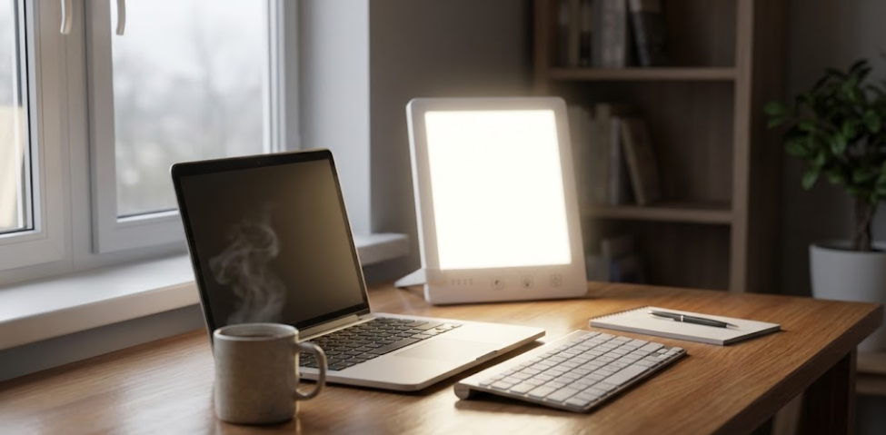 Lumo Therapy Lamp light therapy device's Brightness and Comfort in Daily Use