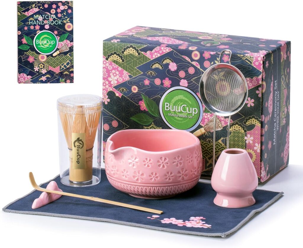 Pink Matcha Whisk Set for Valentine's Day Gift Idea