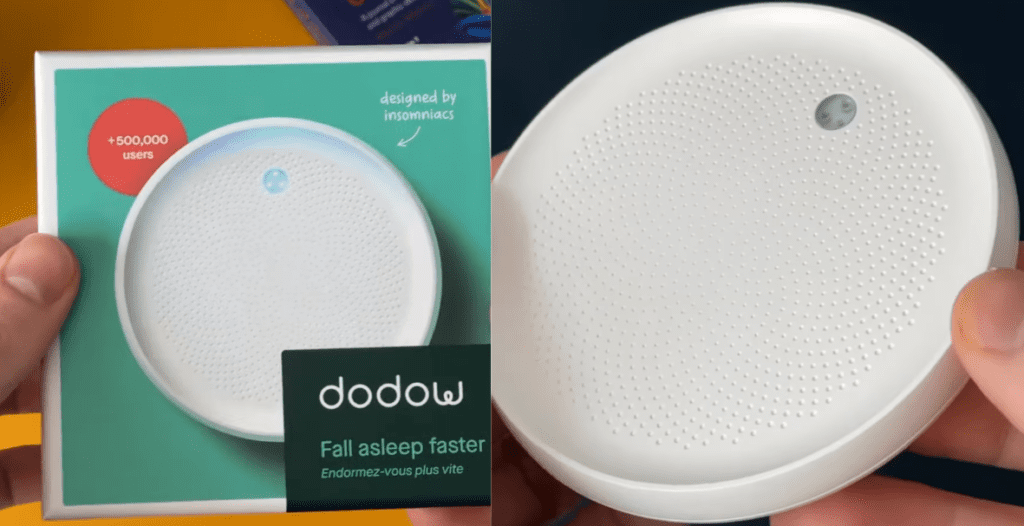 Close up of the dodow sleep aid device