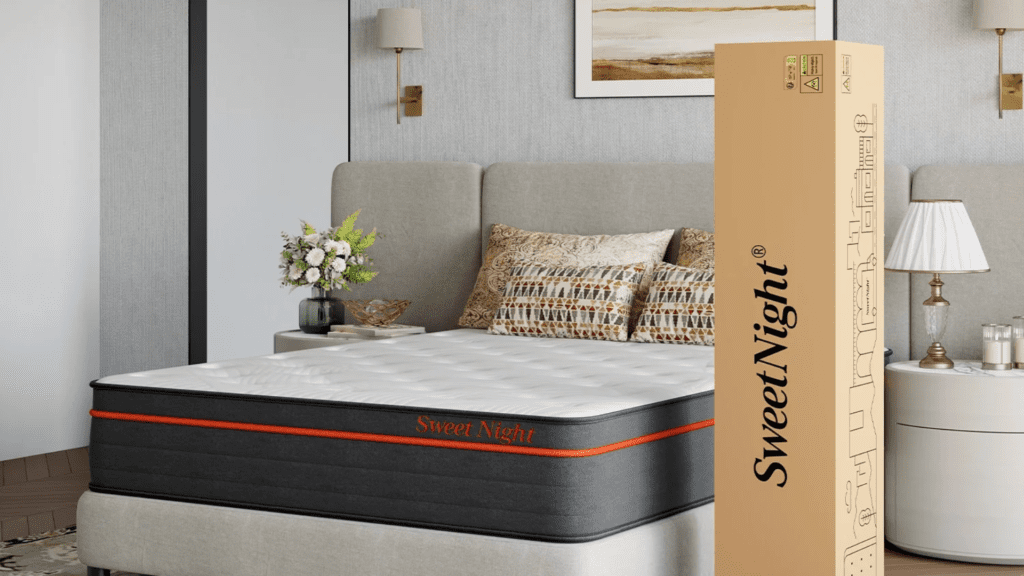 sweetnight hybrid twilight mattress in bedroom