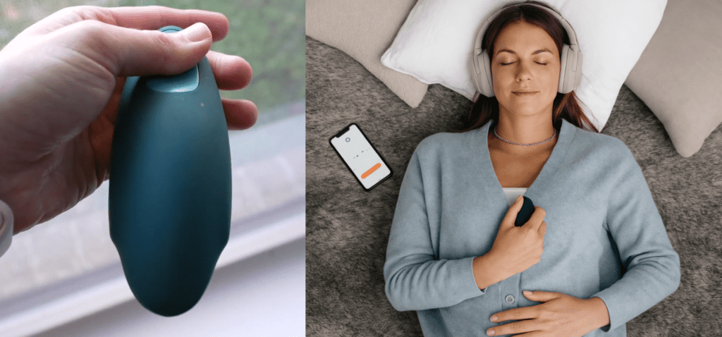 unwinding with the moonbird guided breathing device for sleep and anxiety