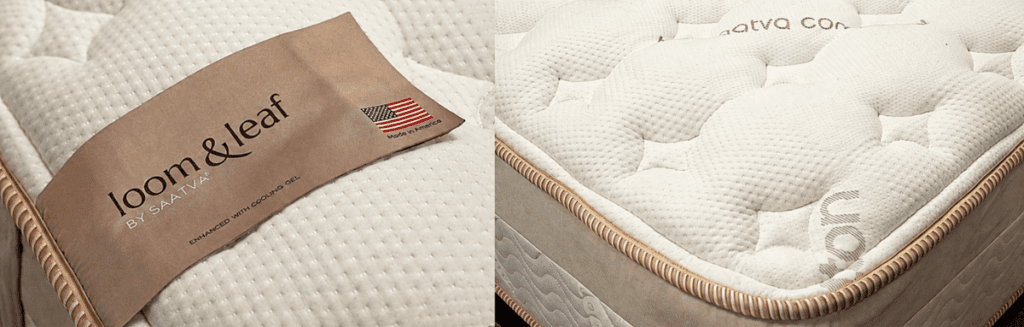 Loom and Leaf mattress close-up showing the quilted cover surface and edge detail.